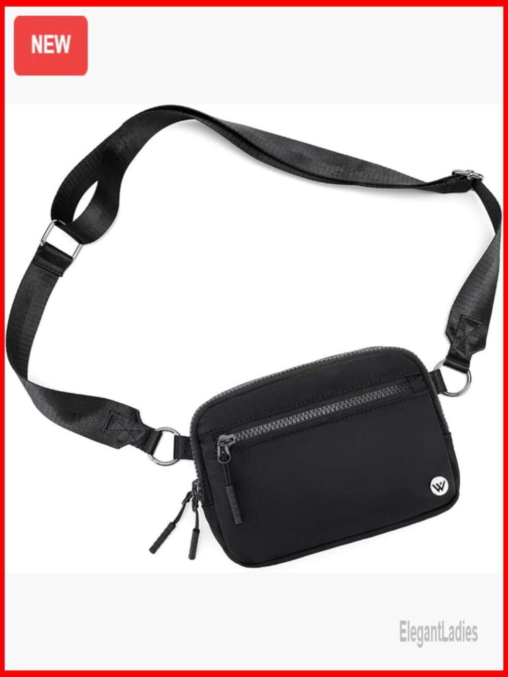 Nylon Crossbody Bag Adjustable Strap Zipper Compartments Travel Essential Chic